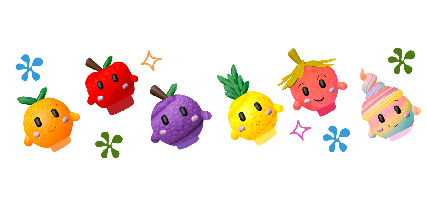 Main Squeezit hero artwork showing the flavour characters and bottles